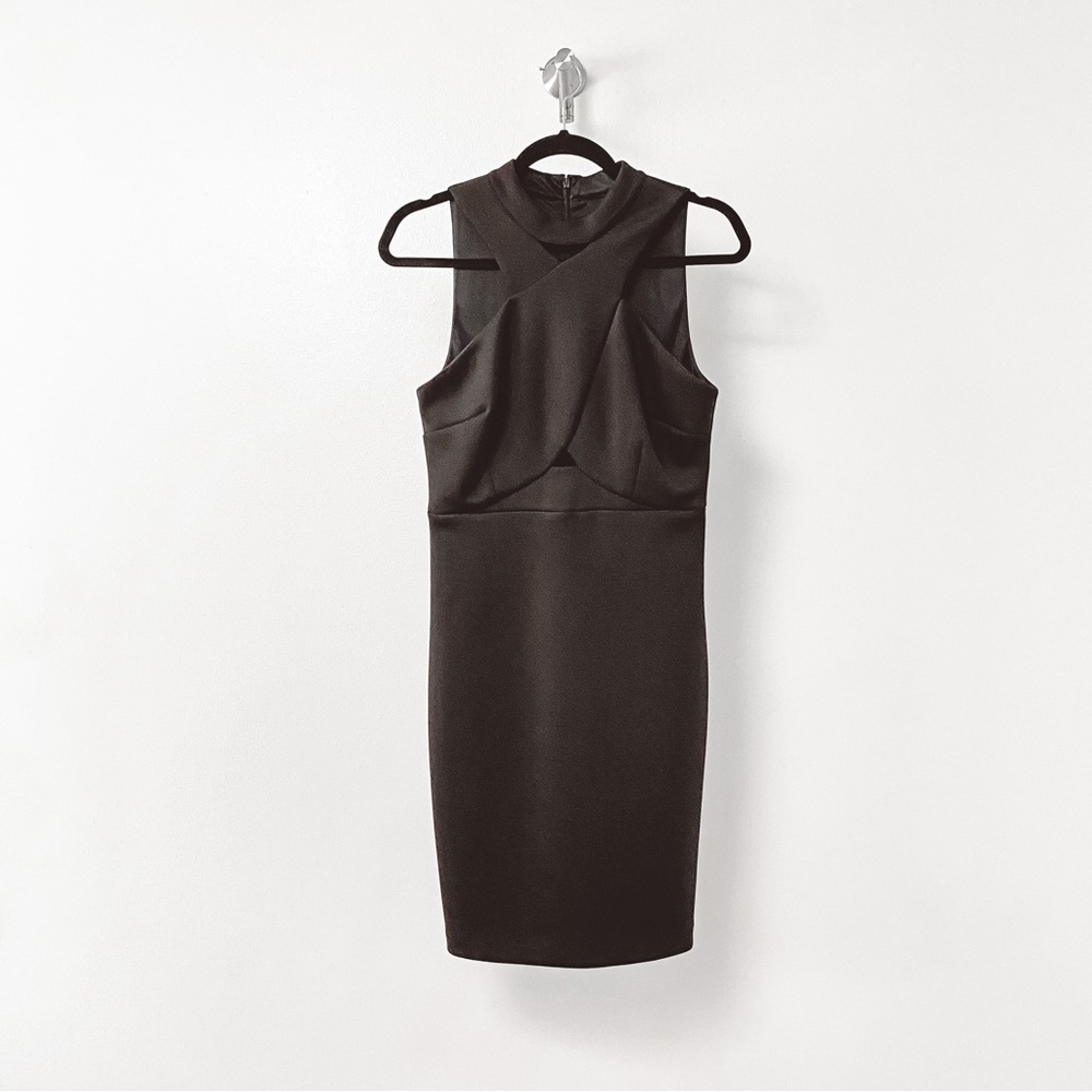 Guess Classic Party Cross Over Bodice with Cut Out Front Bodycon Mini Dress
